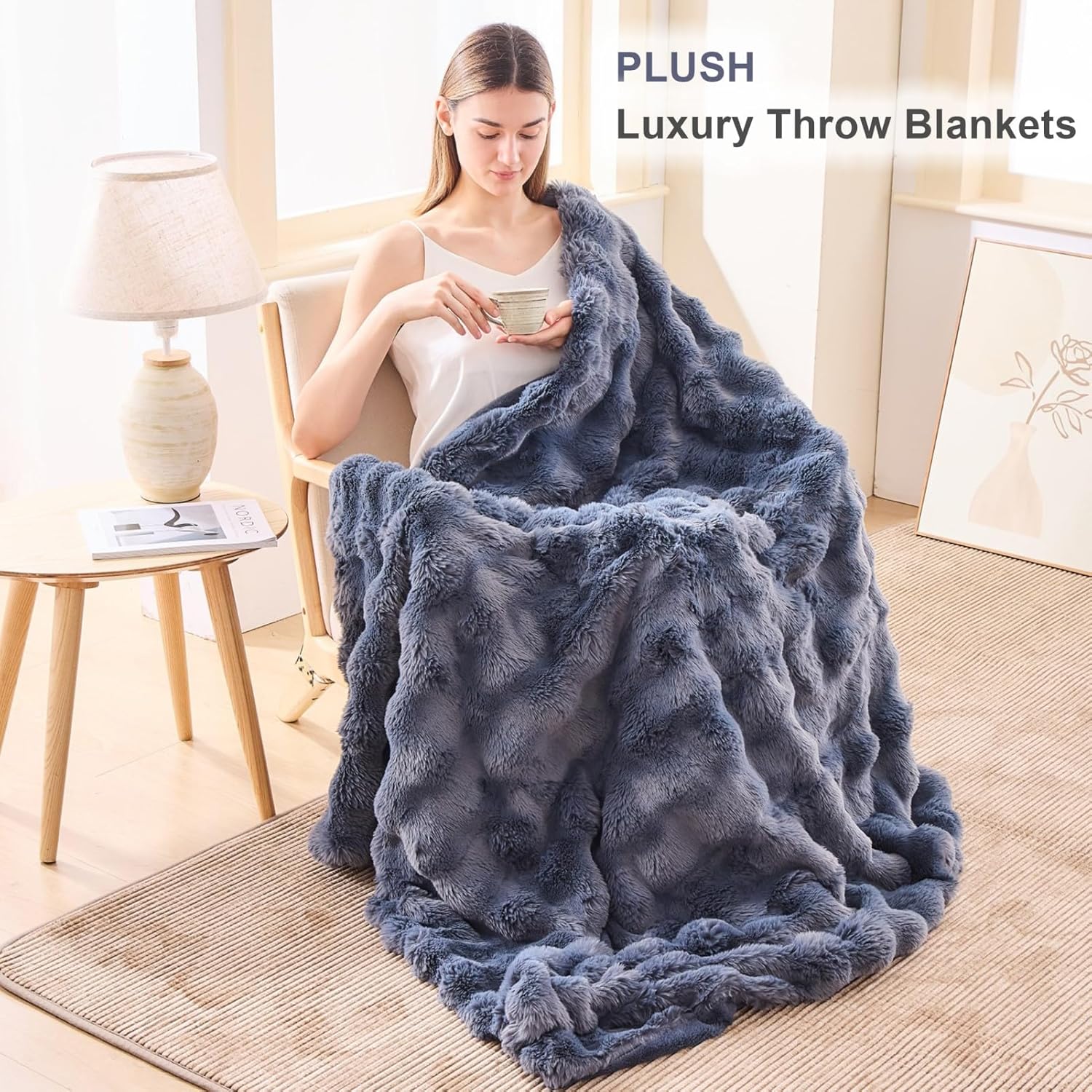 Boho Grey Throw Pillow — 60" - View 4
