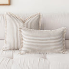 Boho Beige Throw Pillow Cover — 18" - View 2