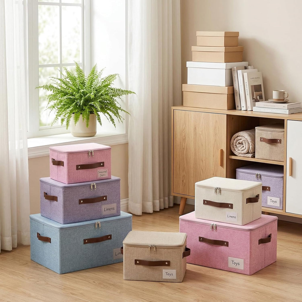 Linen Beige Storage Bin — Set of 1 - View 2