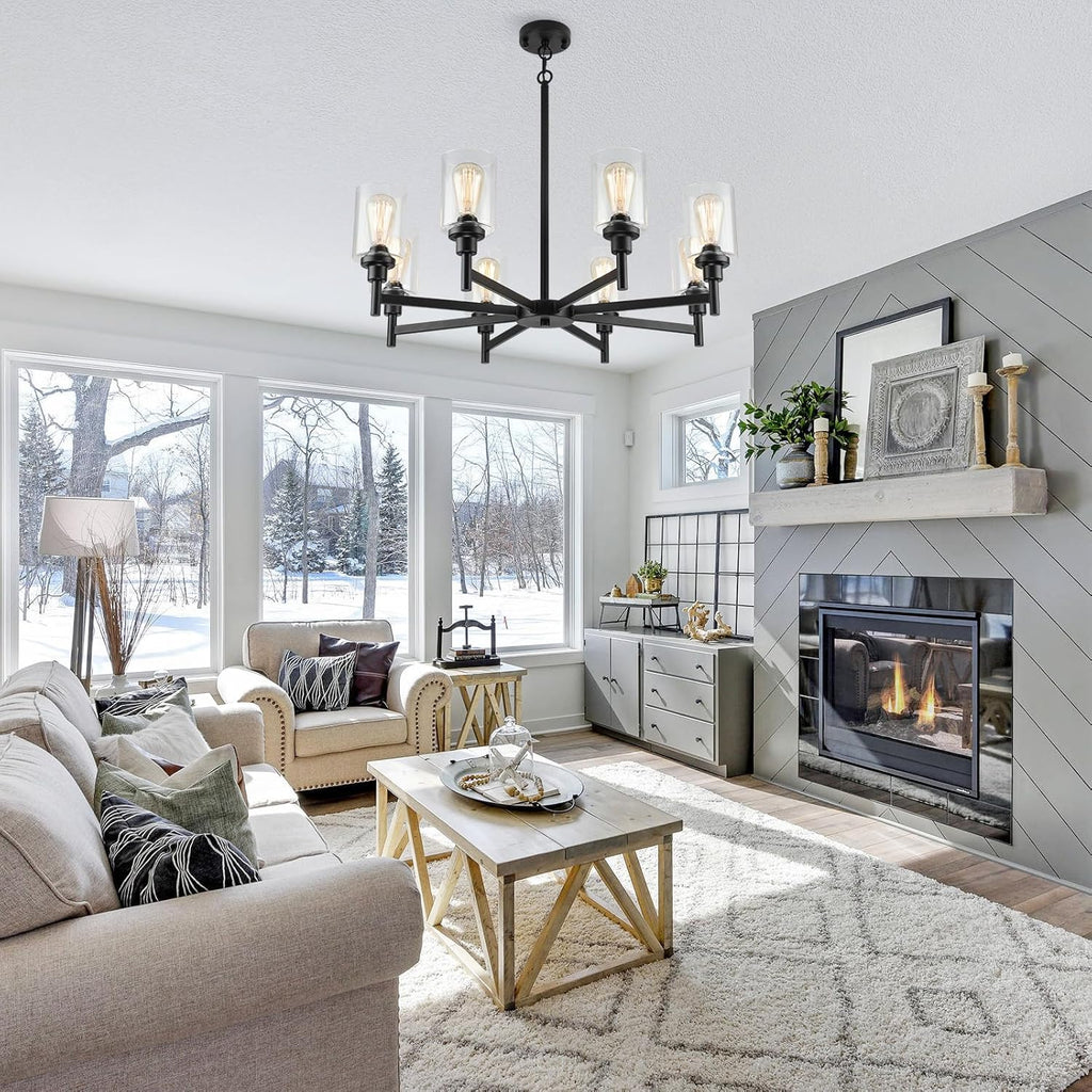 Farmhouse Black Chandelier — 34" - View 2