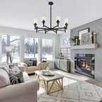 Farmhouse Black Chandelier — 34" - View 2