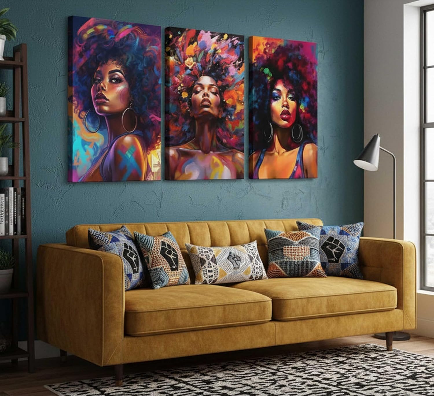 Modern Black Canvas Wall Art — 16x24 - View 4