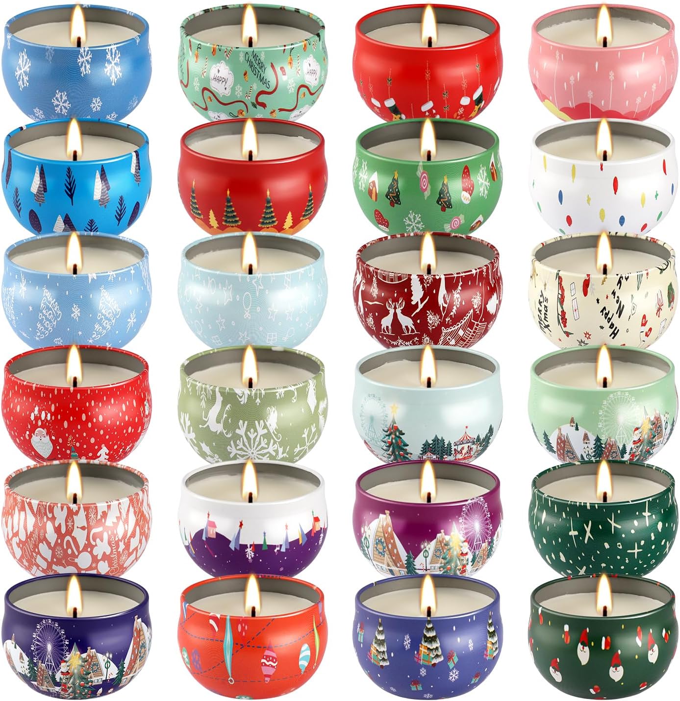 Soy Wax Black Scented Candle — 4x13 — 24Ps-Multi-color