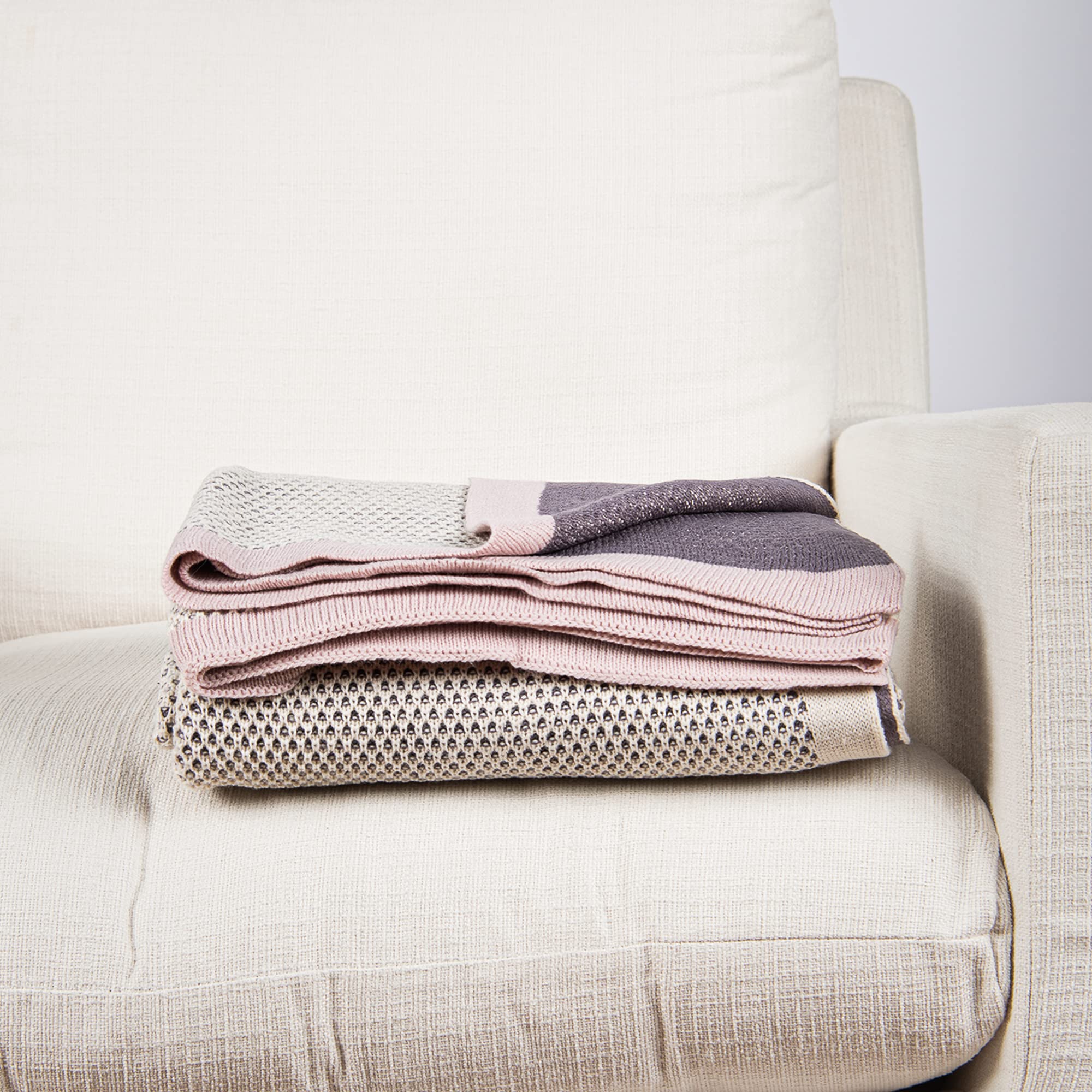 Knit Blue Throw Pillow — 50"