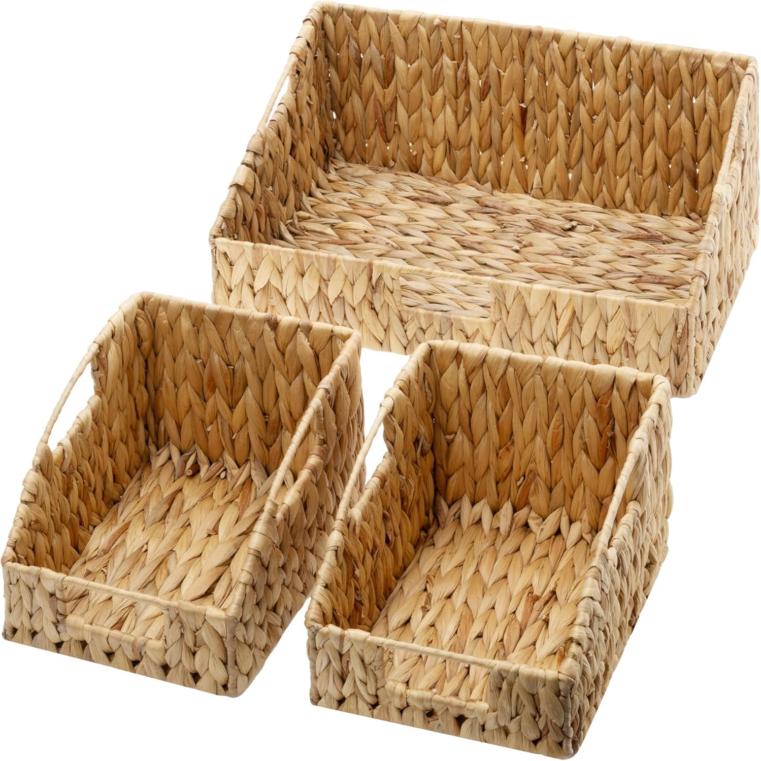 Boho Beige Storage Bin — 2x10 — 10¾"D x 17"W x 7½"H + 2x 9½"D x 7½"W x 6¾"H
