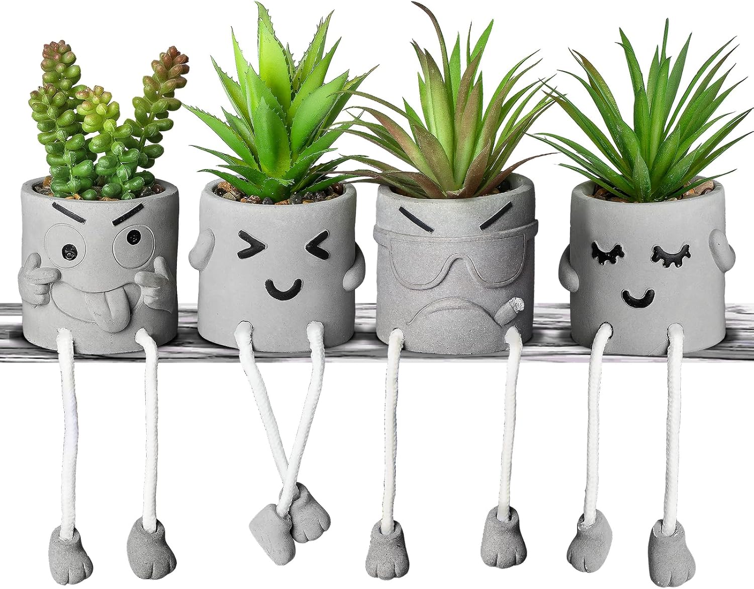 Stone Faux Succulent — 4 Pcs New
