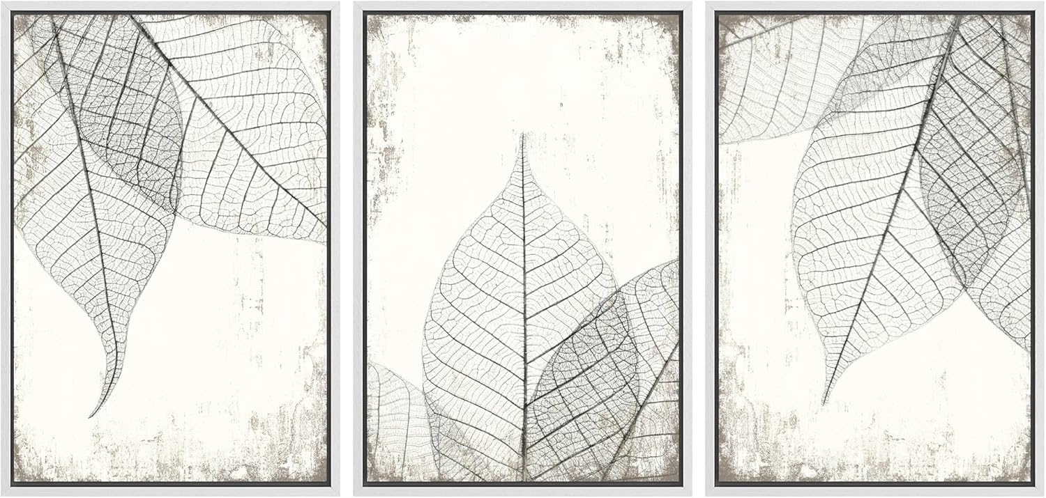 Framed Modern Fabric Wall Art — 24" — 16"x24"x3 Panels White