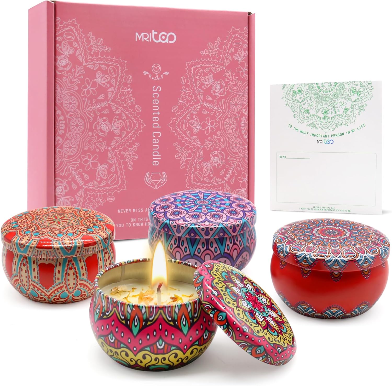 Soy Wax Blue Scented Candle — Pink