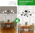 Mid-Century Black Chandelier — 6-Light - View 4