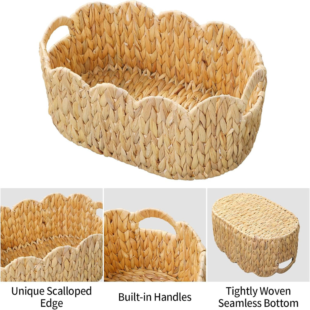 Hand-Woven Boho Rattan Storage Basket — Set of 2 - View 9