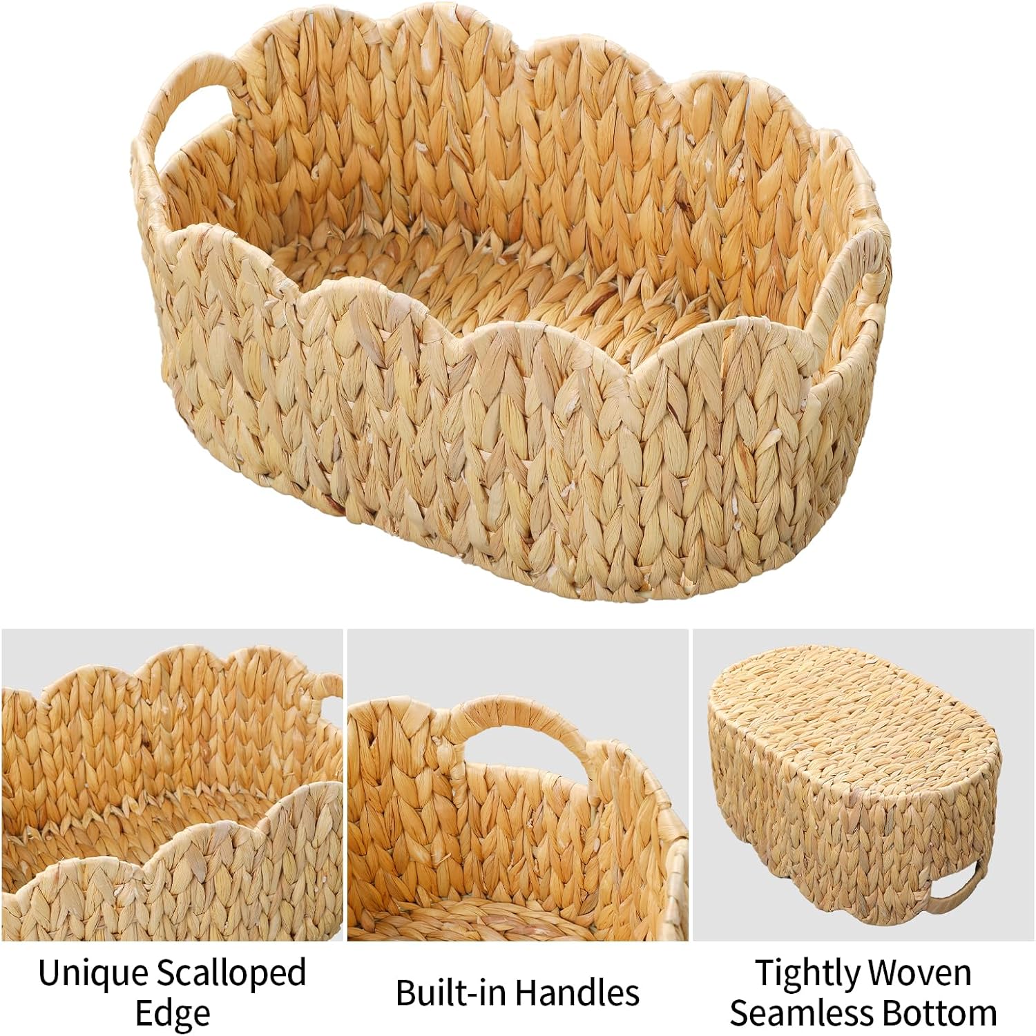 Hand-Woven Boho Rattan Storage Basket — Set of 2 - View 9