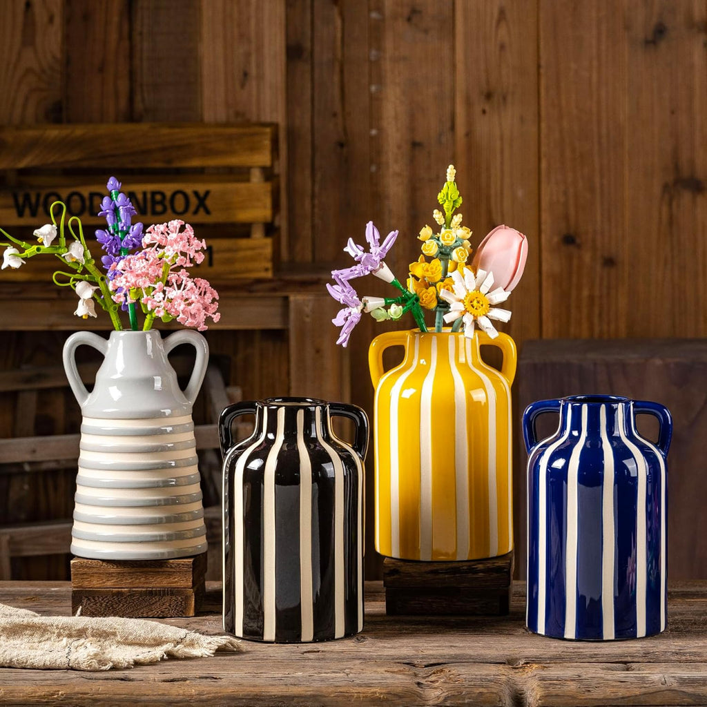 Farmhouse Black Flower Vase — 9.1" - View 6