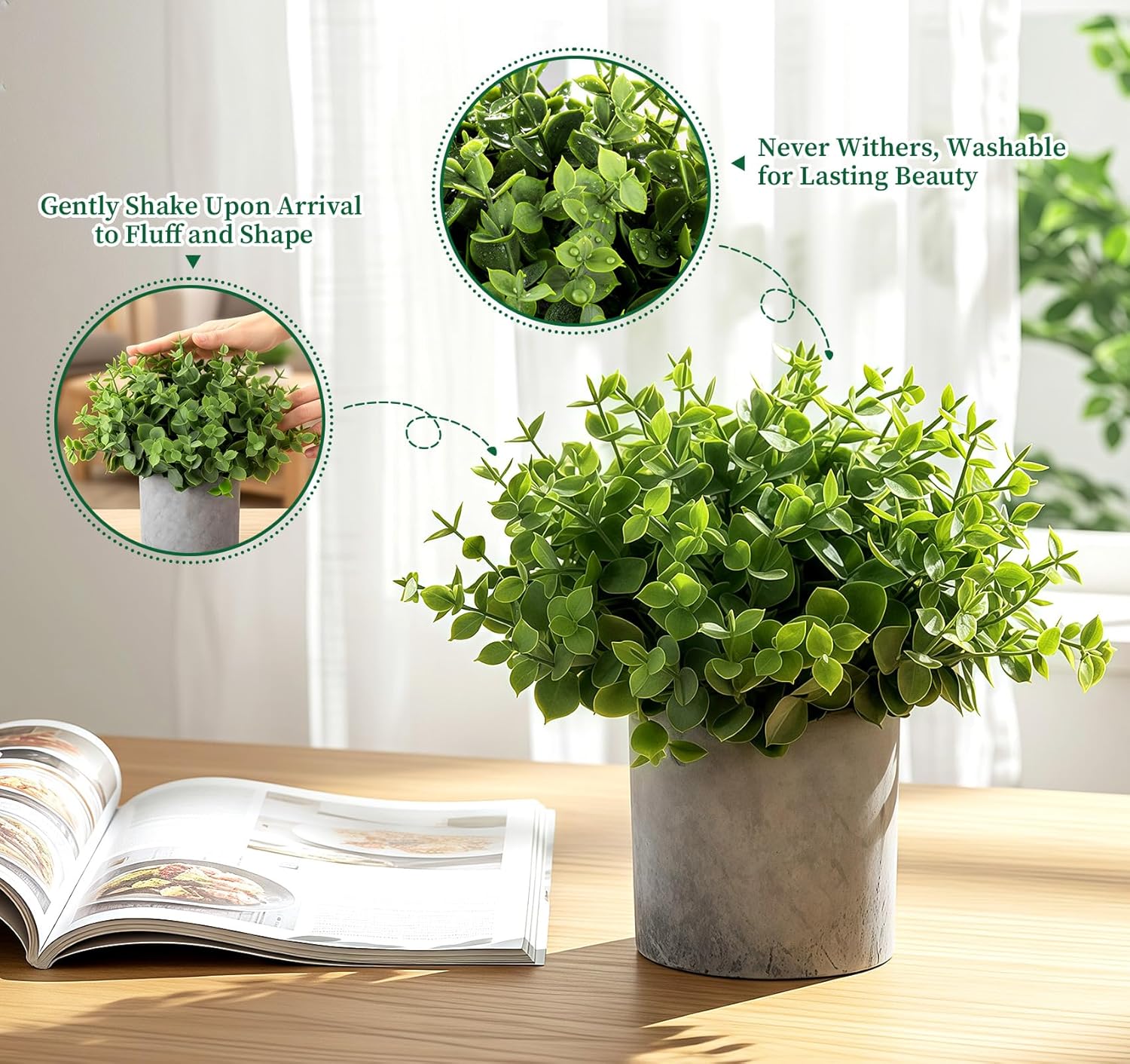 Farmhouse Green Faux Plant - View 4