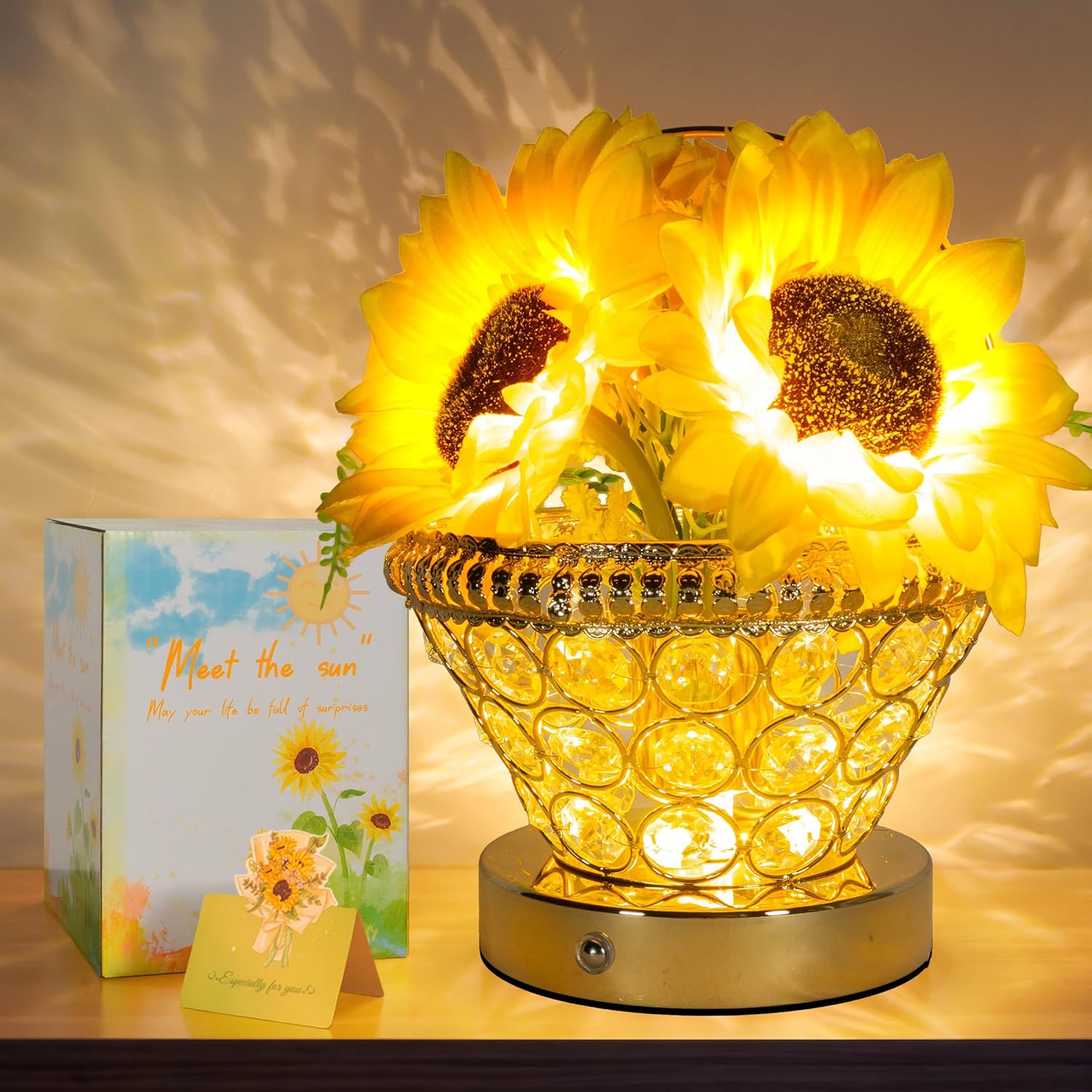 Cordless Luxe Glass Bedside Lamp — Basket-sunflower