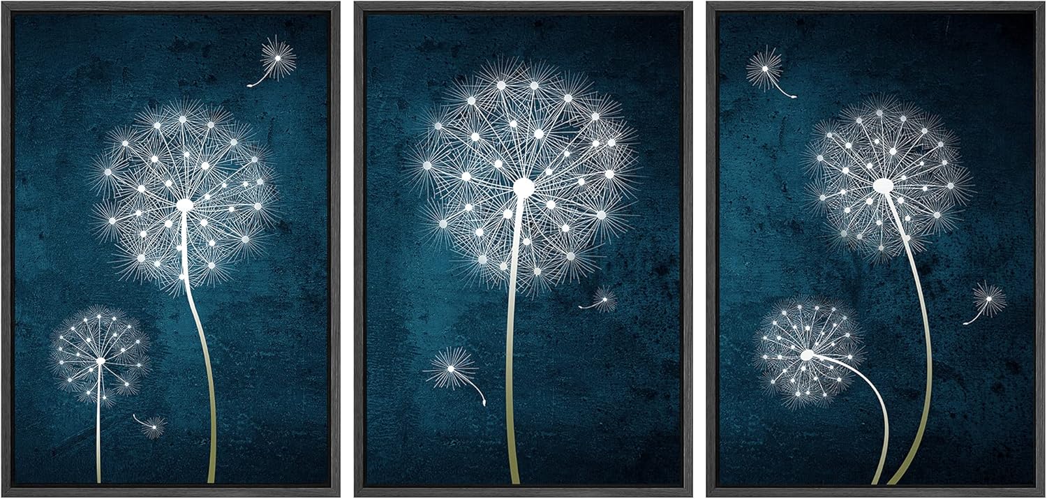 Framed Modern Fabric Wall Art — 24" — 16"x24"x3 Panels Black