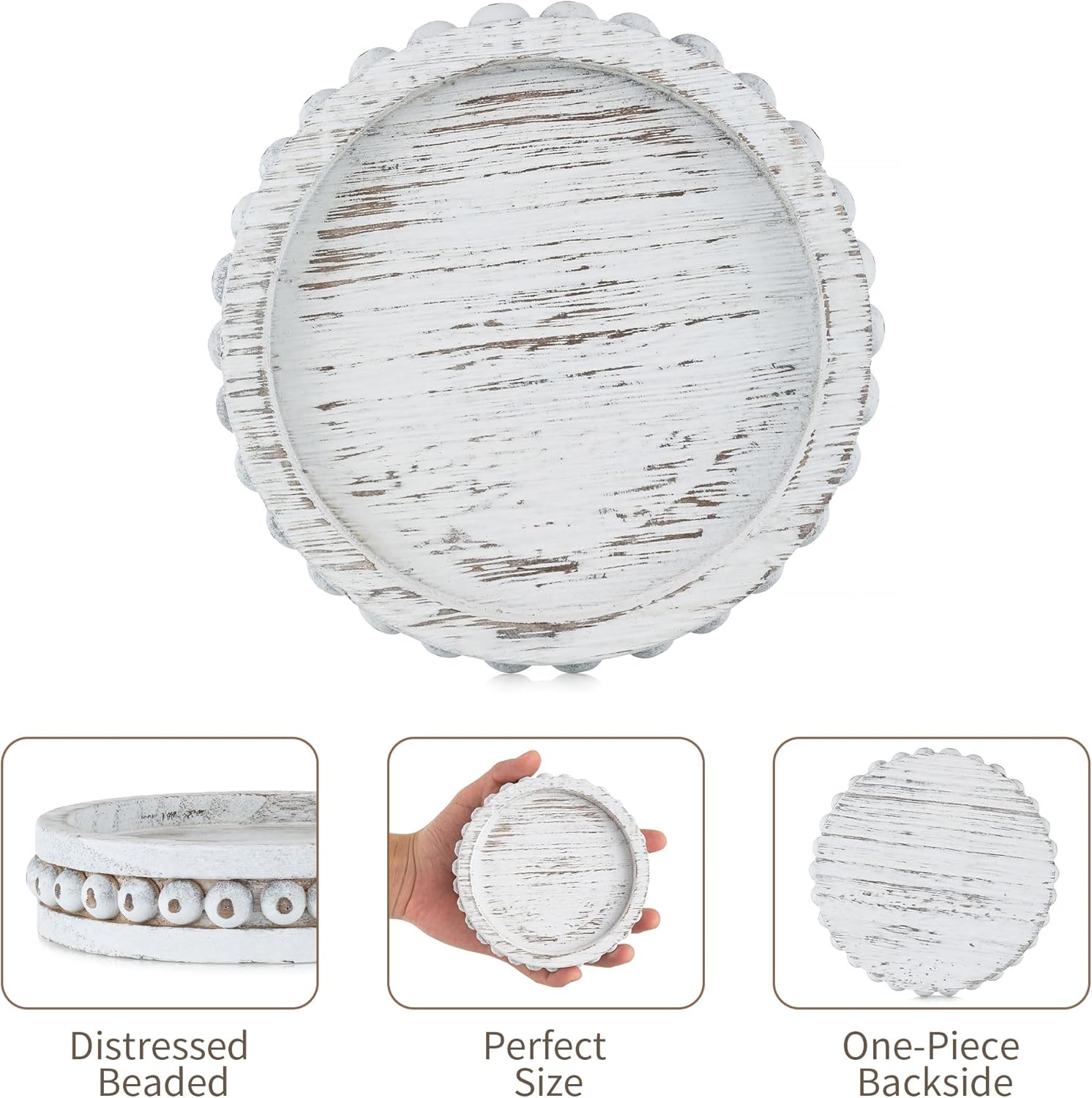 Farmhouse Wood Pillar Candle — 5.11" - View 5