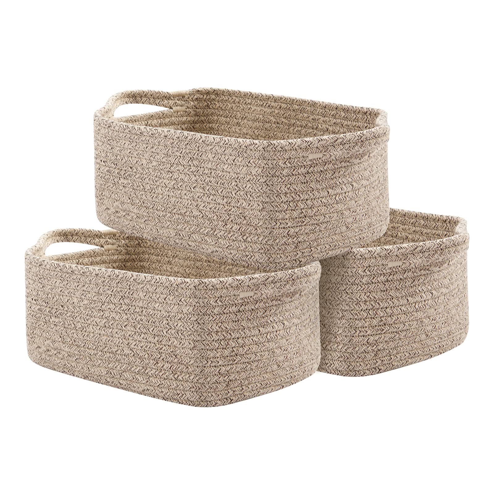 Boho Black Woven Basket — Set of 3
