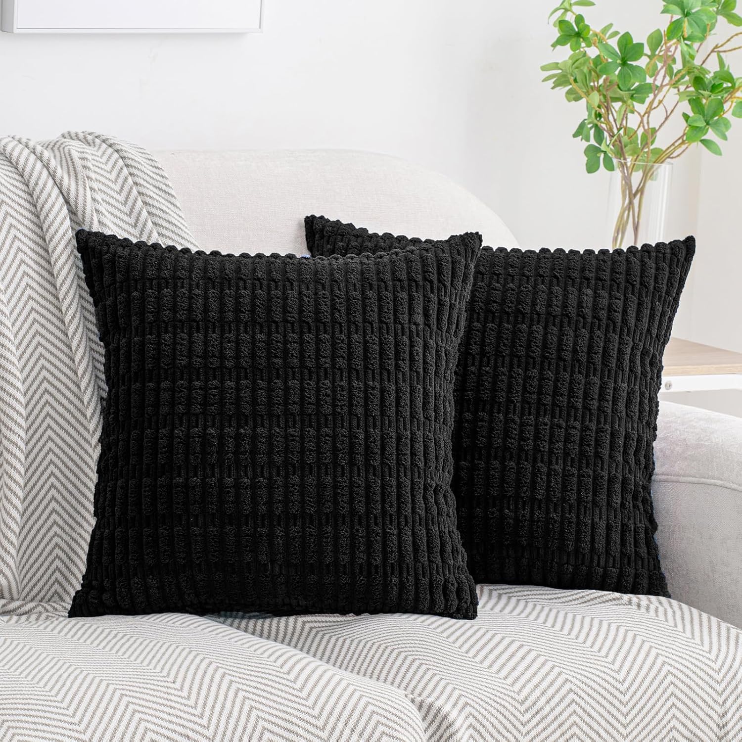 Boho Beige Throw Pillow Cover — 18" — 16" x 16" (Pack of 2)