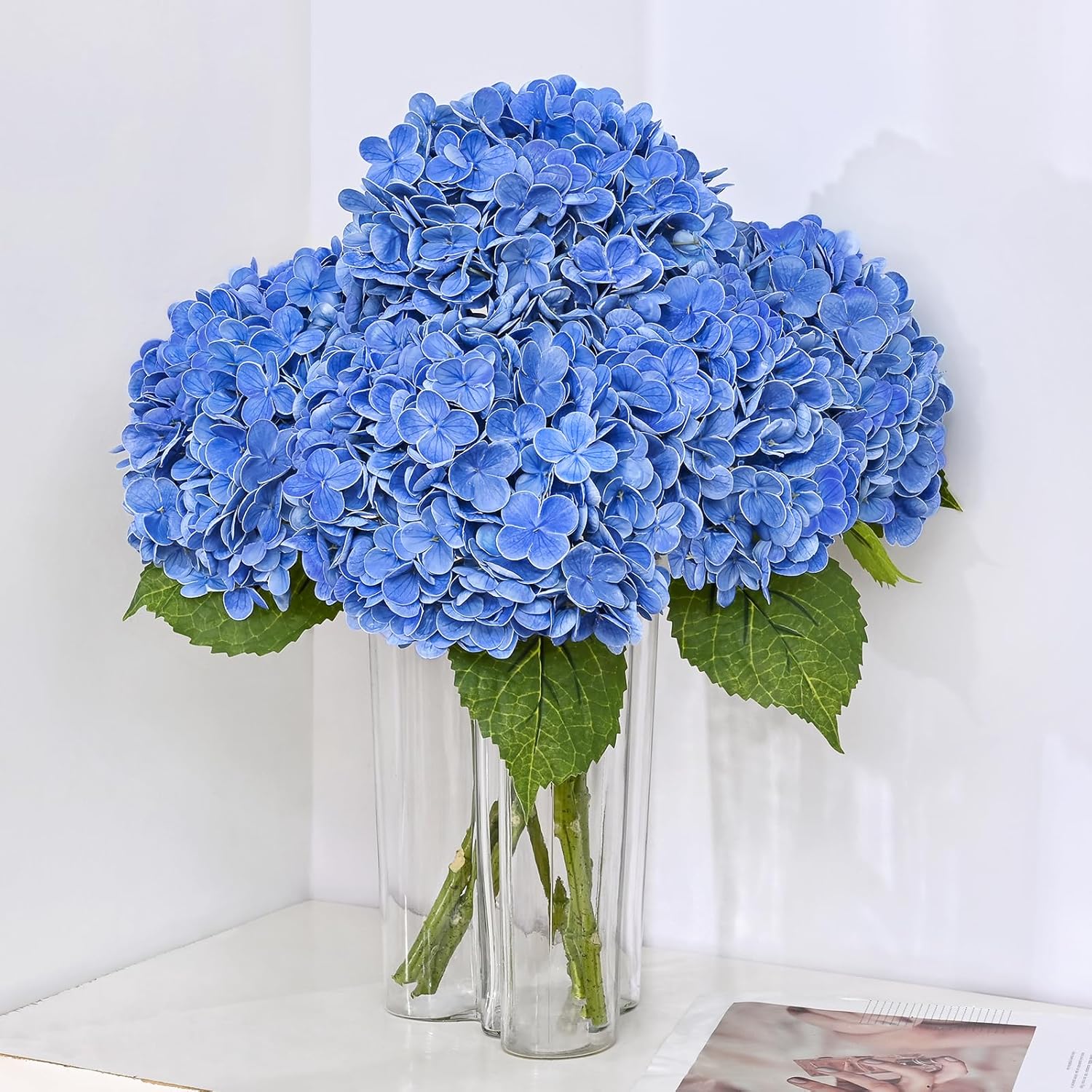 Blue Artificial Flowers — 3Pcs
