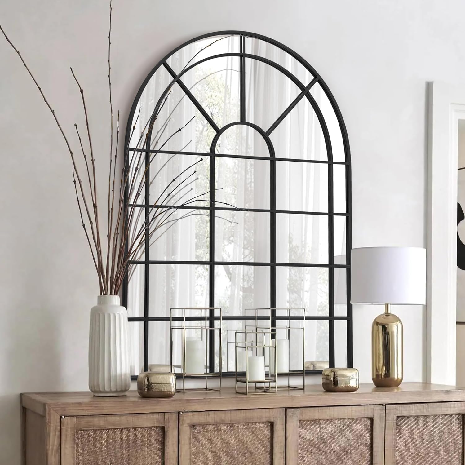 Luxe Black Wall Mirror — 40" — 42"L x 29"W