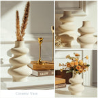 Round Boho White Flower Vase - View 2