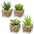 Glass Faux Plant — Set of 4