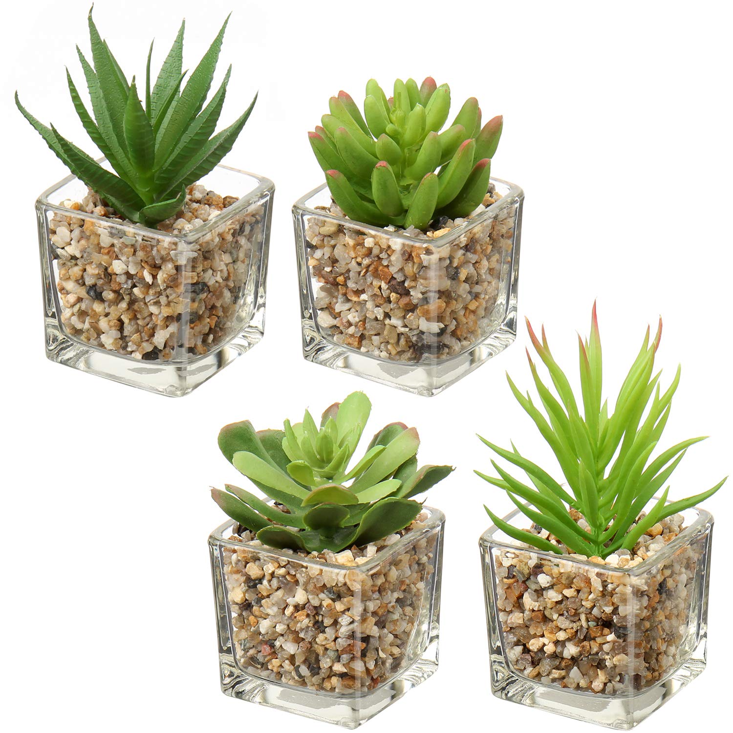 Glass Faux Plant — Set of 4