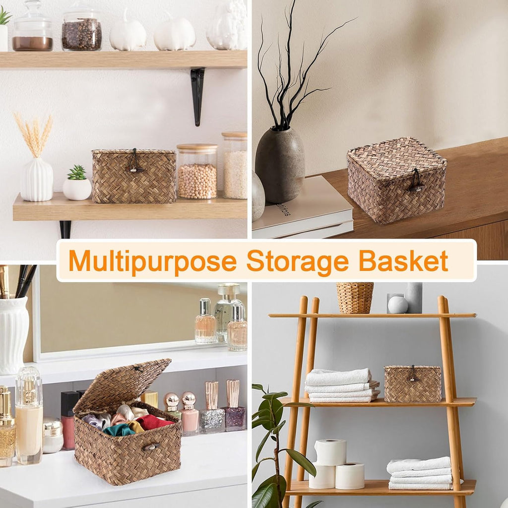 Handwoven Boho Brown Storage Basket - View 6