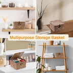 Handwoven Boho Brown Storage Basket - View 6