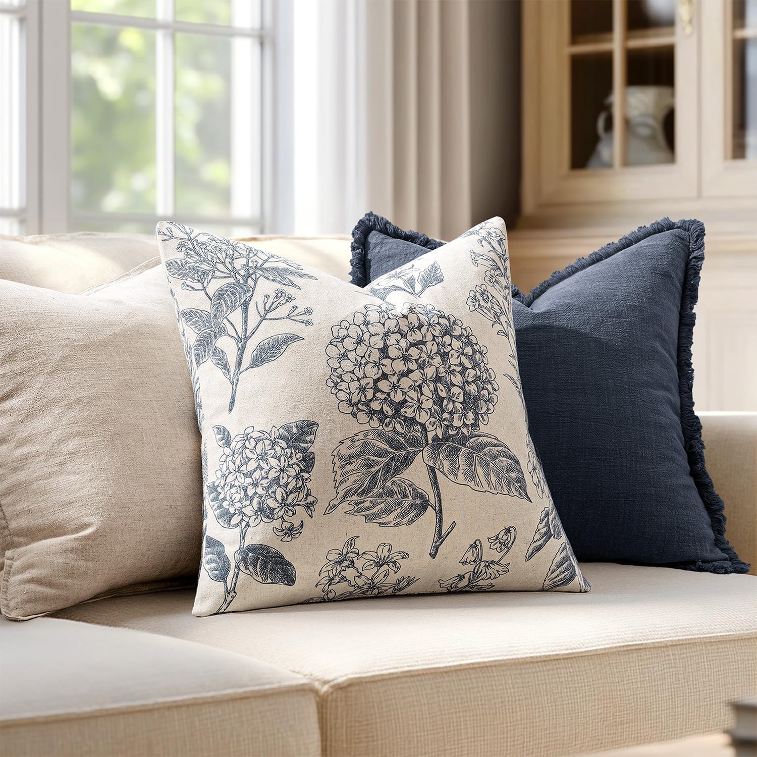 Vintage Boho Beige Pillow Cover — 20" - View 3