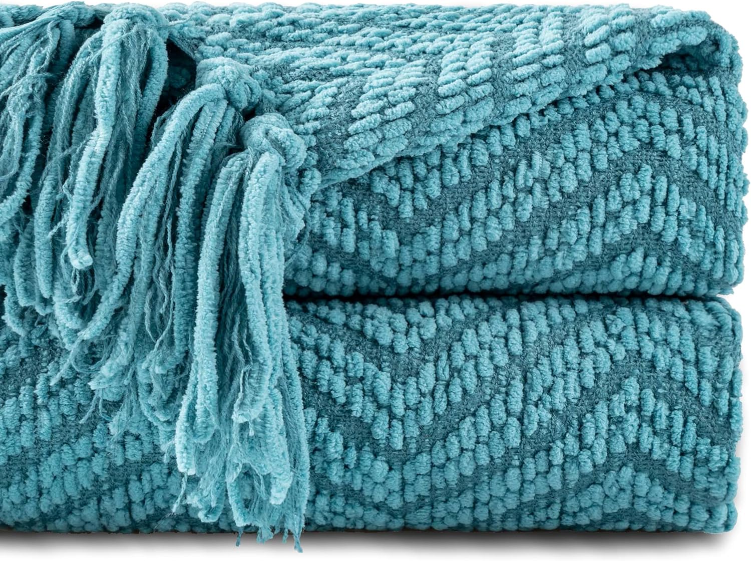 Beige Throw Pillow — 50" — Turq-green
