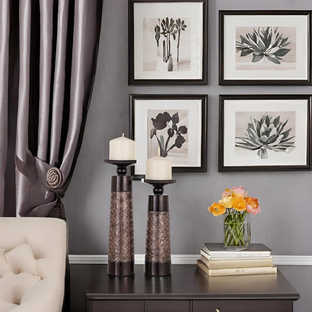 Brown Pillar Candle — Set of 2 - View 4