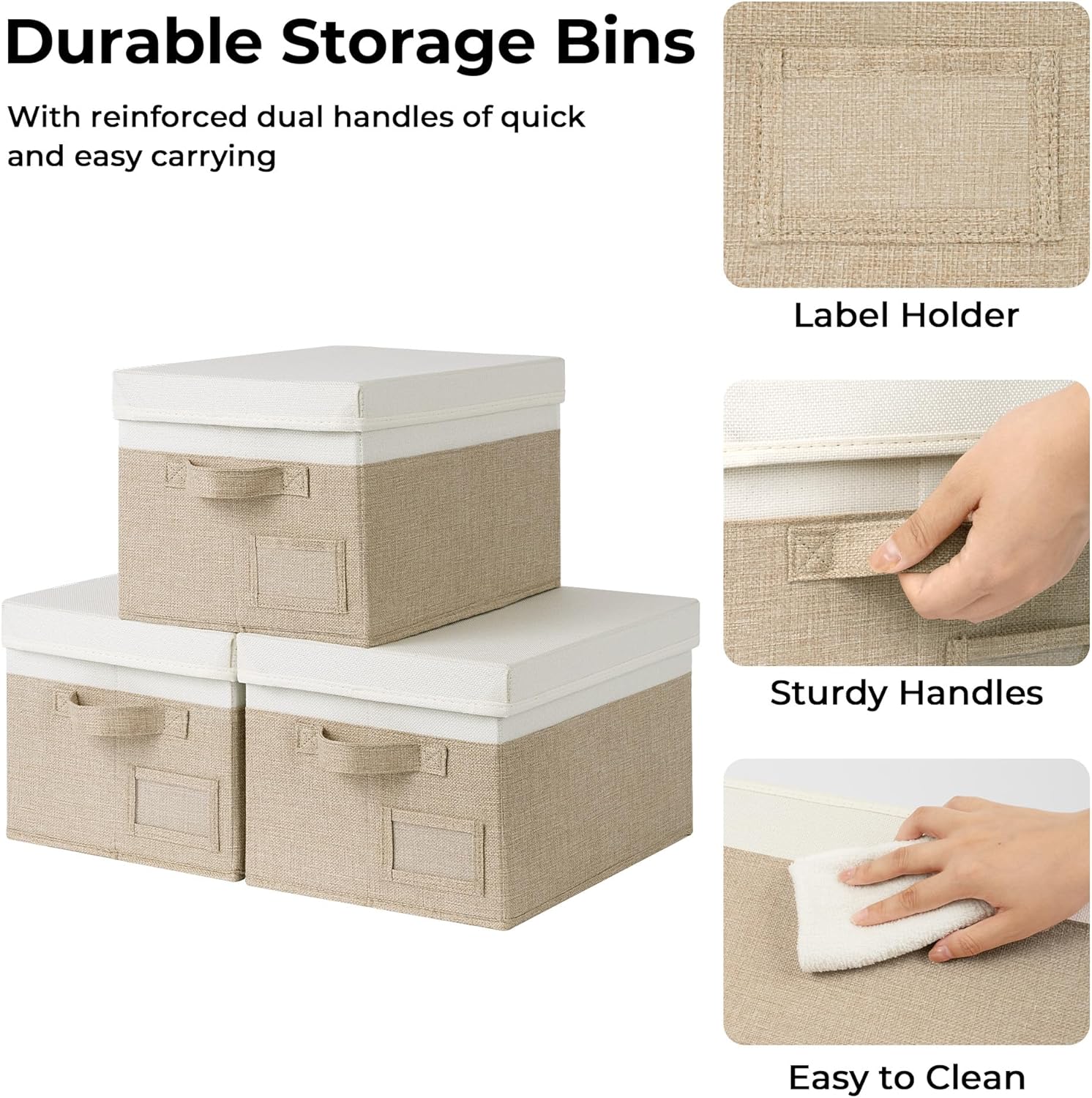 Linen Beige Storage Bin - View 4