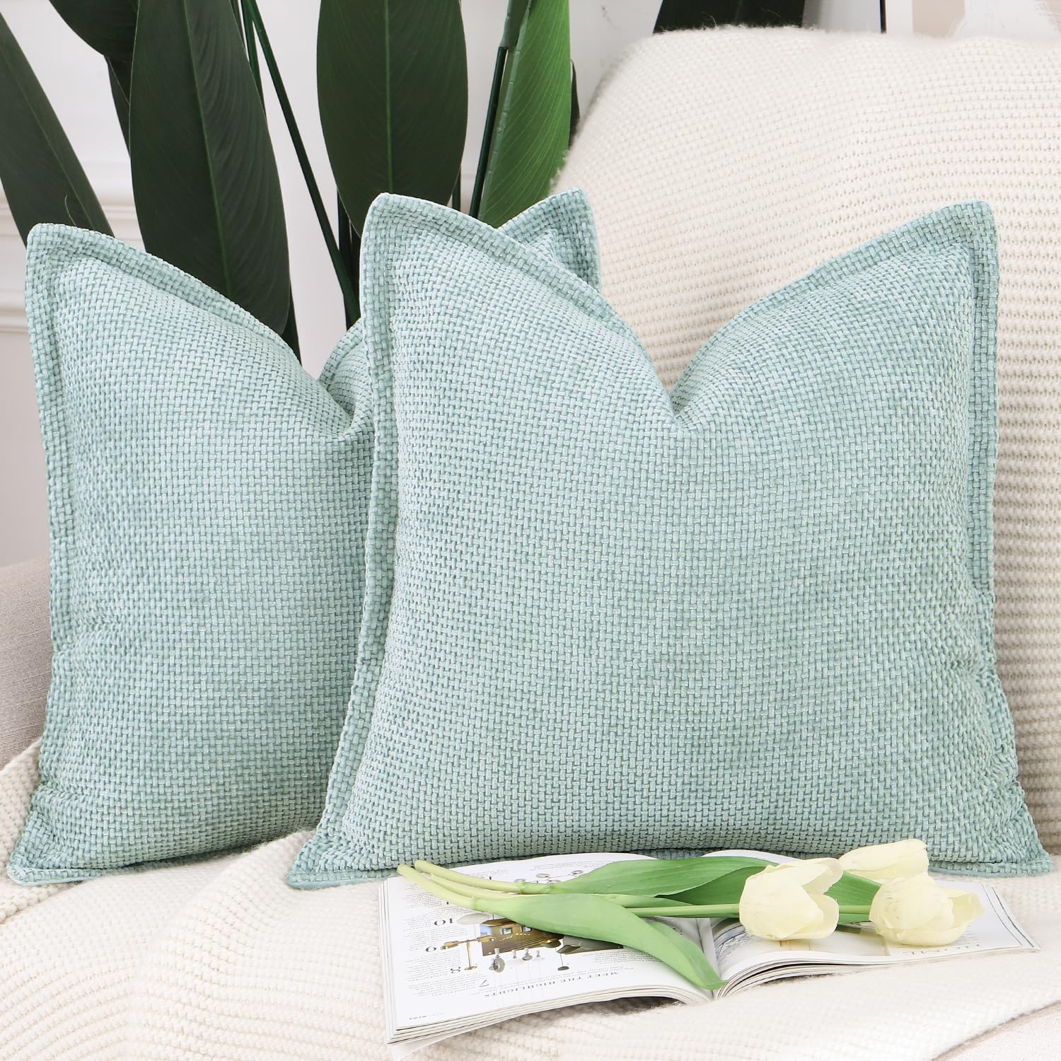 Velvet Boho Beige Throw Pillow Cover — 18"