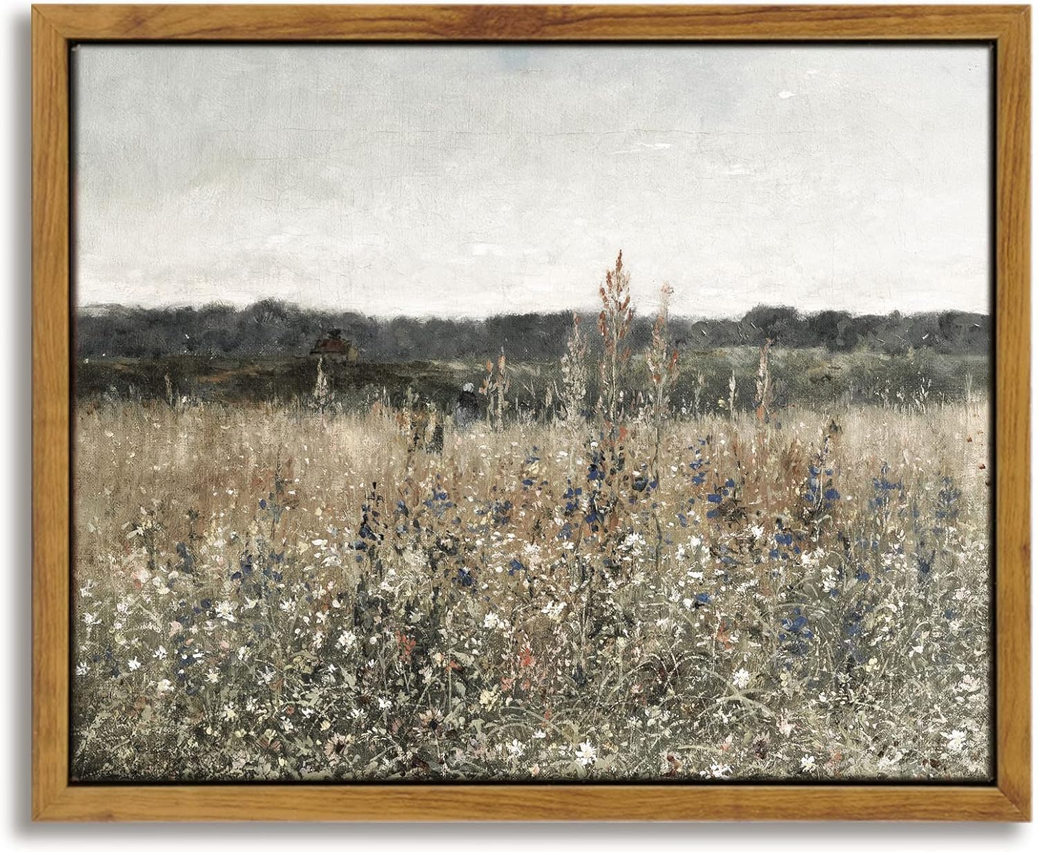 Framed Farmhouse Beige Canvas Wall Art — 24" — Champ Fleuri