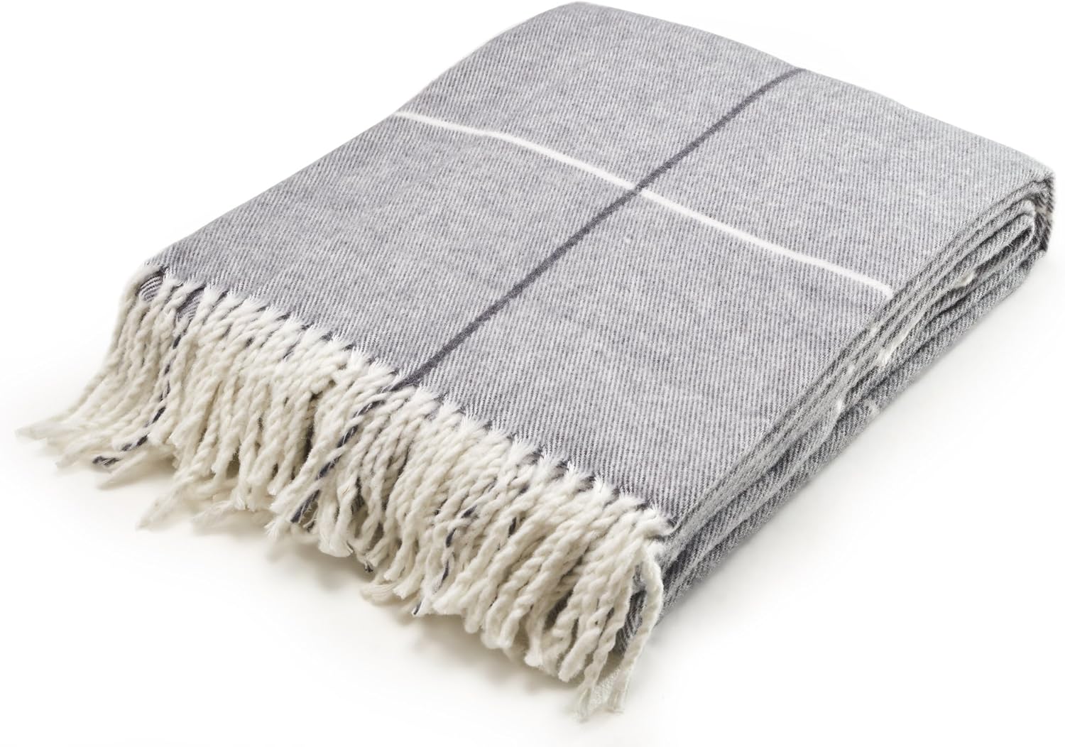Beige Throw Pillow — 80" — Gray