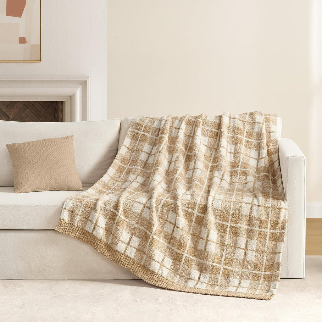Knit Beige Throw Pillow — 50" - View 4