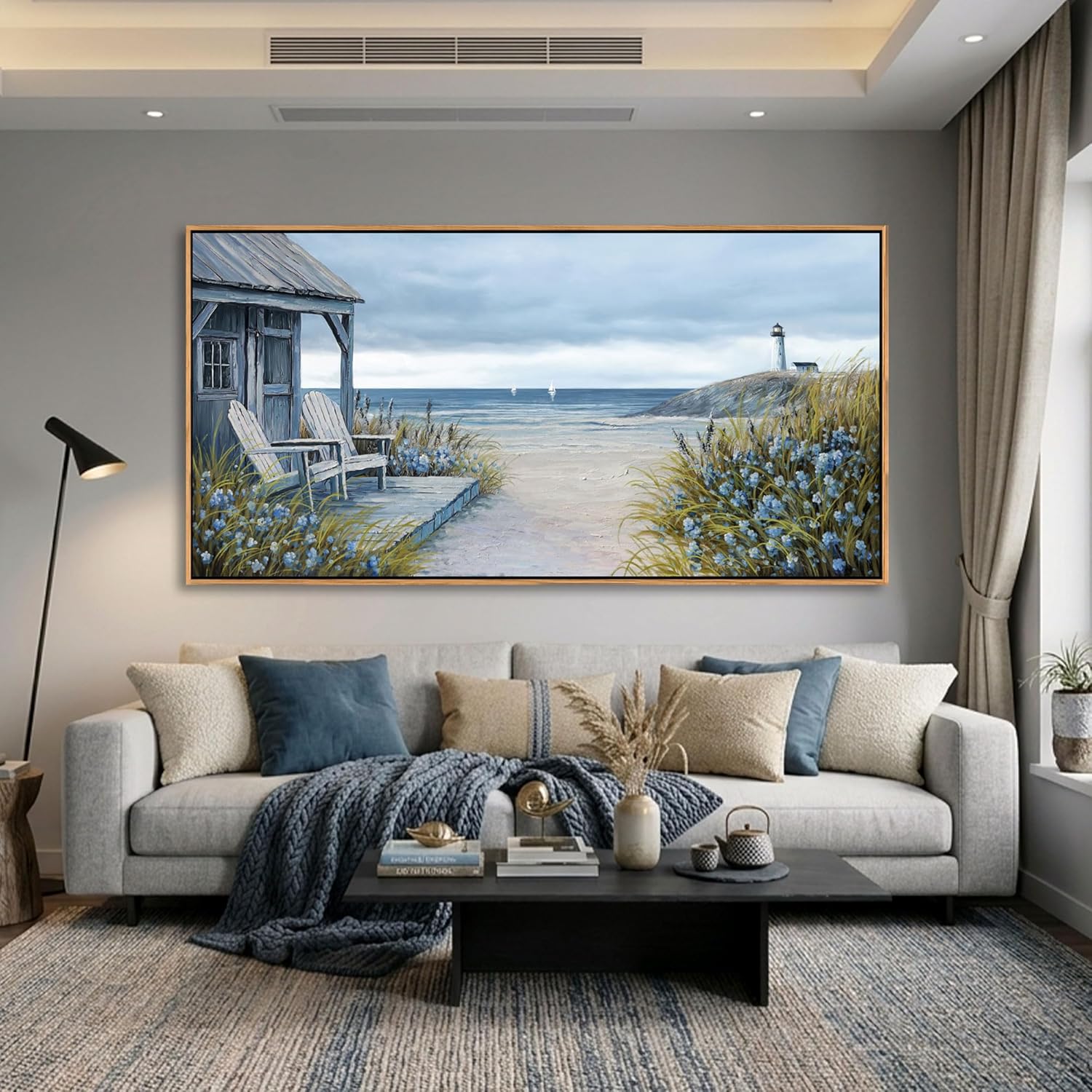 Framed Modern Black Canvas Wall Art — 48" — 40"L x 20"W