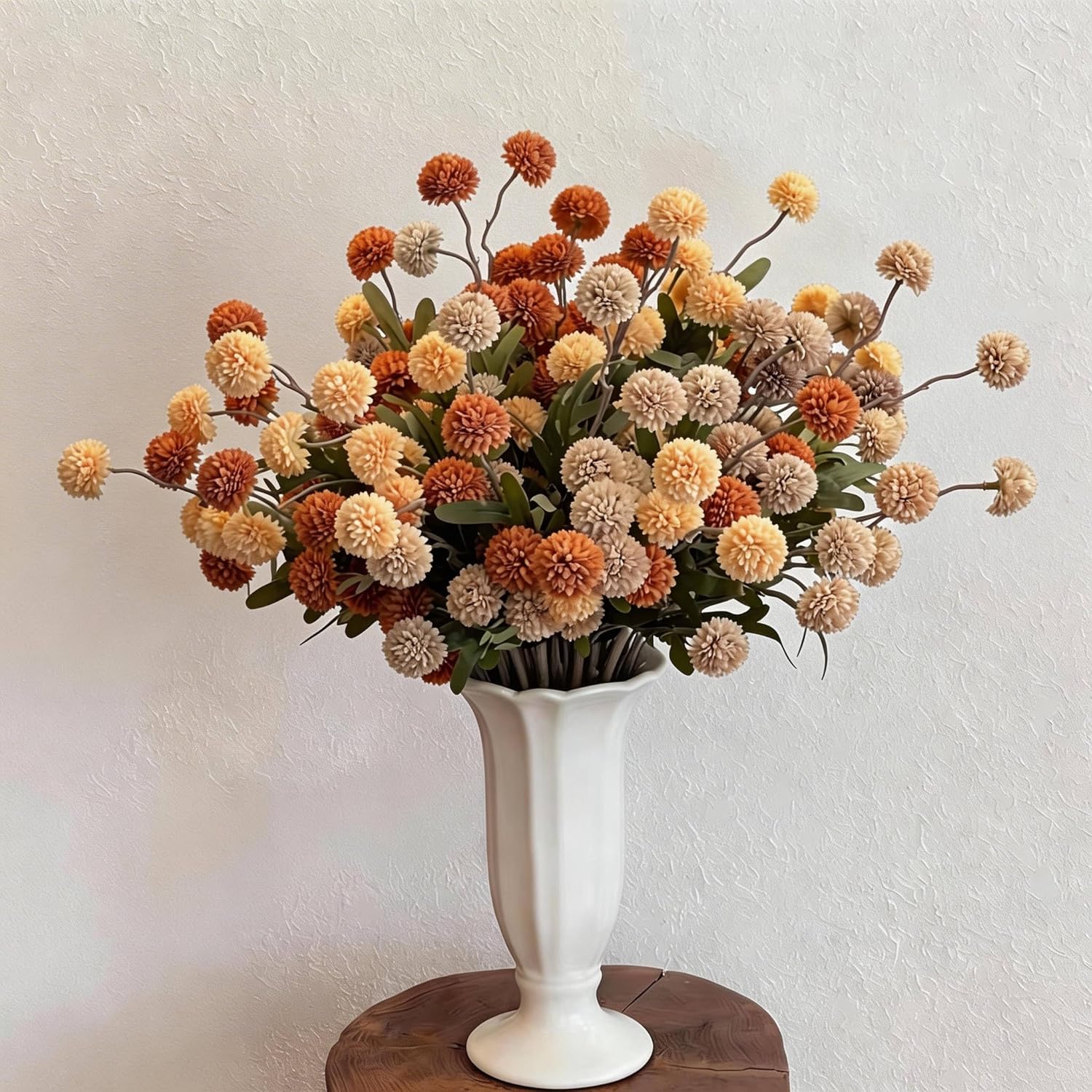 Beige Artificial Flowers — 20" — Beige Orange Yellow