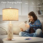 Dimmable Farmhouse Black Bedside Lamp — 26" - View 4