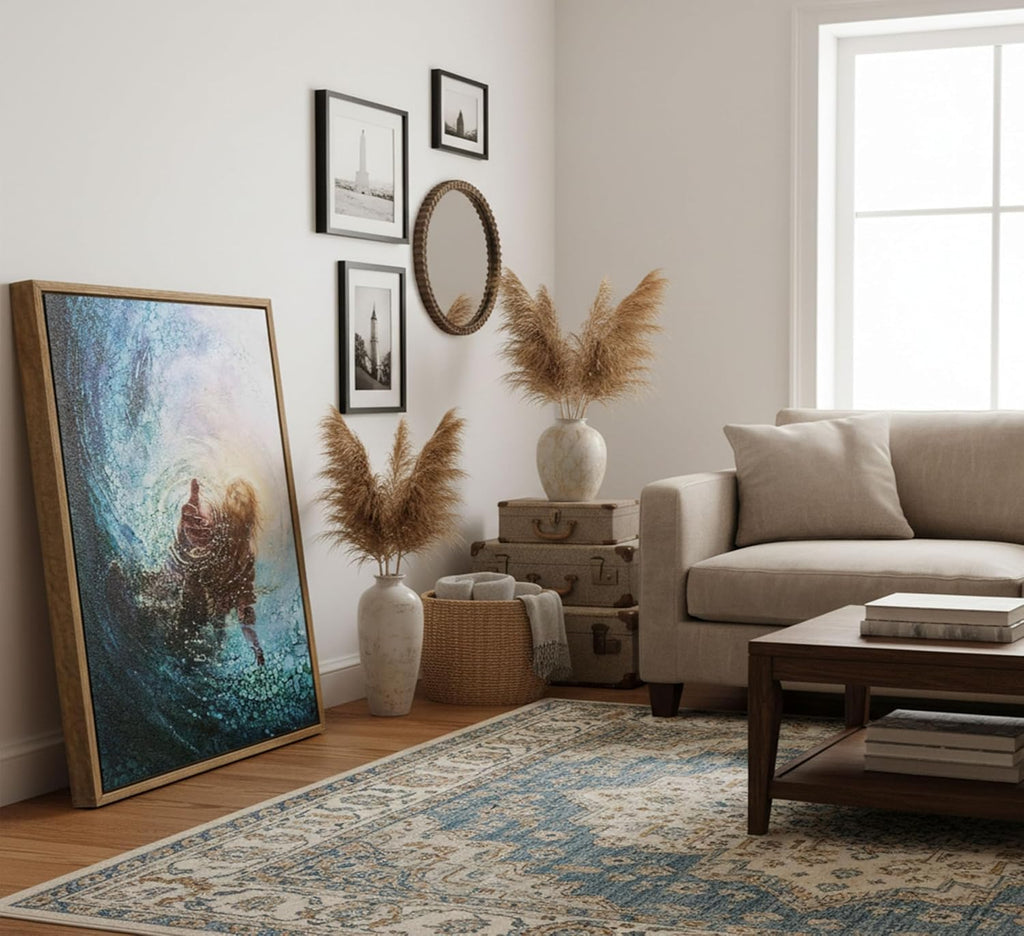 Framed Grey Canvas Wall Art — 16" - View 3