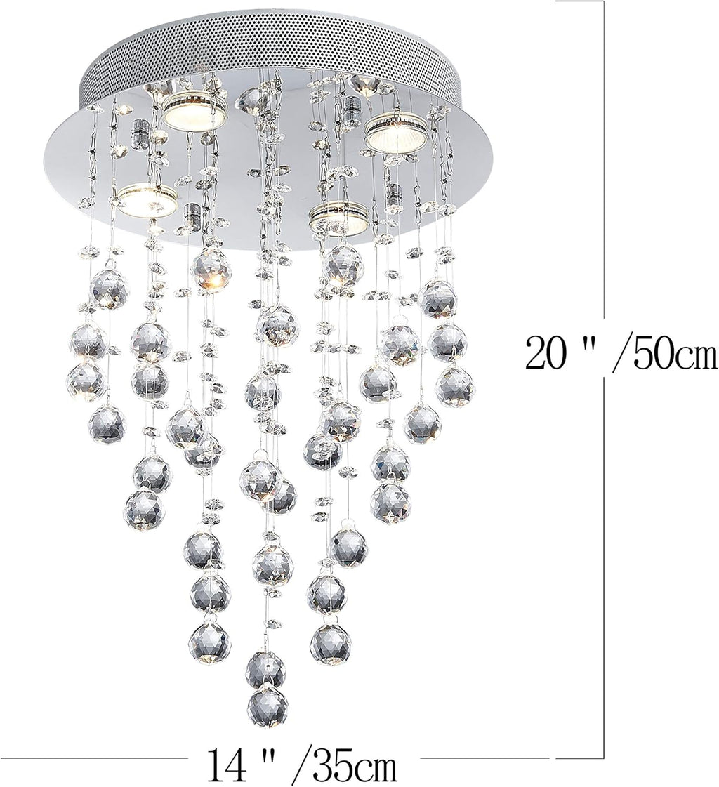 Round Luxe Metal Chandelier — 14" - View 3