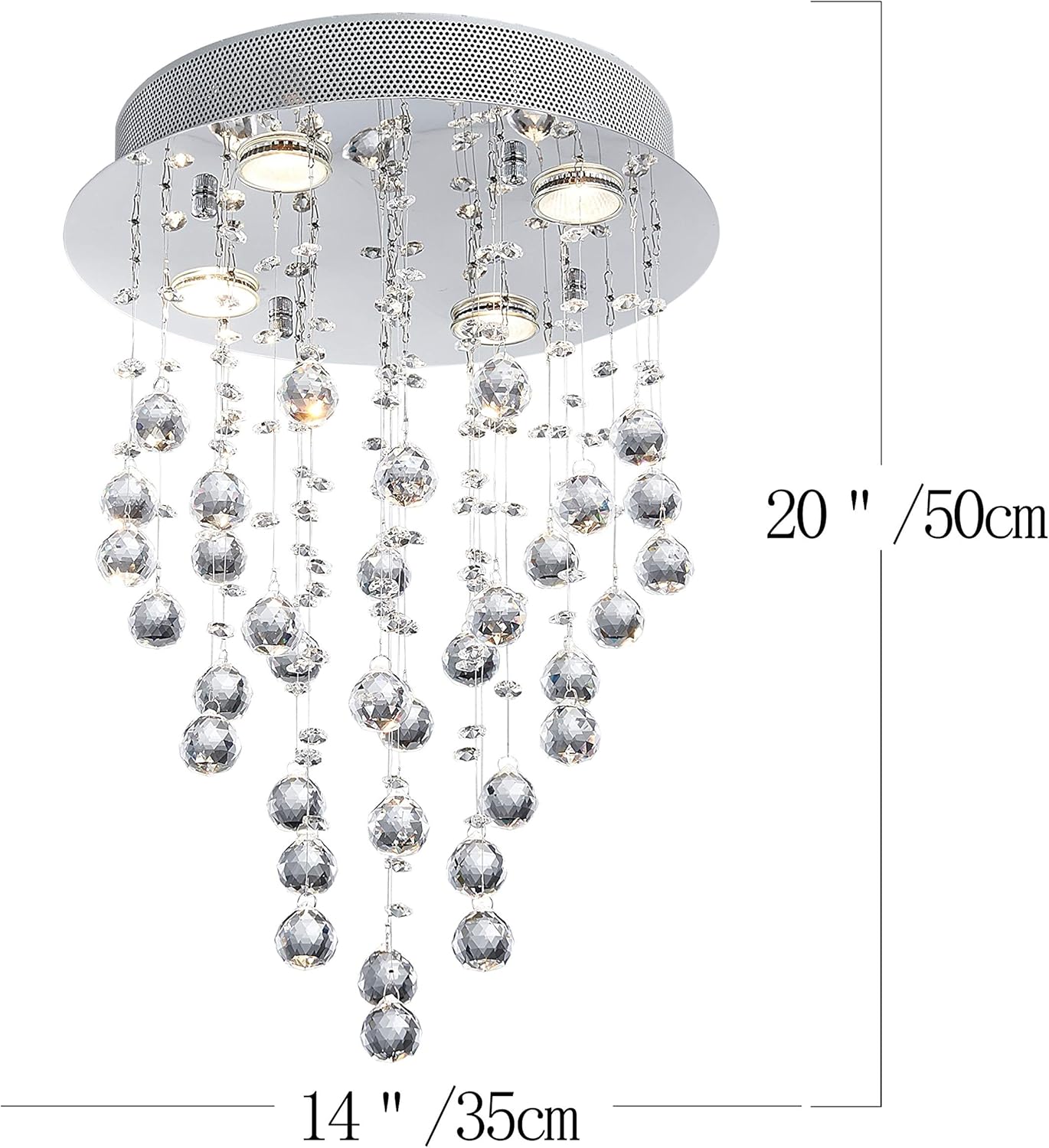 Round Luxe Metal Chandelier — 14" - View 3