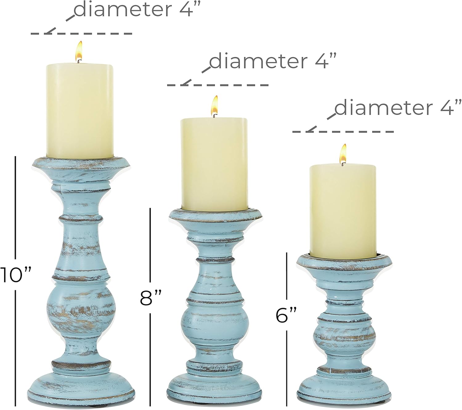 Farmhouse Black Pillar Candle — 6" - View 3