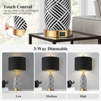 Dimmable Luxe Ceramic Bedside Lamp — 25.5" - View 3