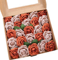 Beige Artificial Flowers — Burnt Orange & Warm Taupe