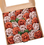 Beige Artificial Flowers — Burnt Orange & Warm Taupe