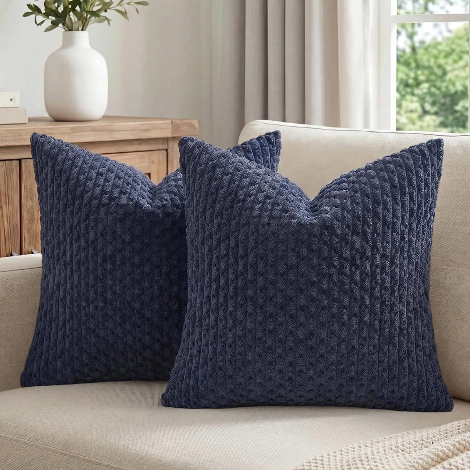 Boho Beige Throw Pillow Cover — 18"