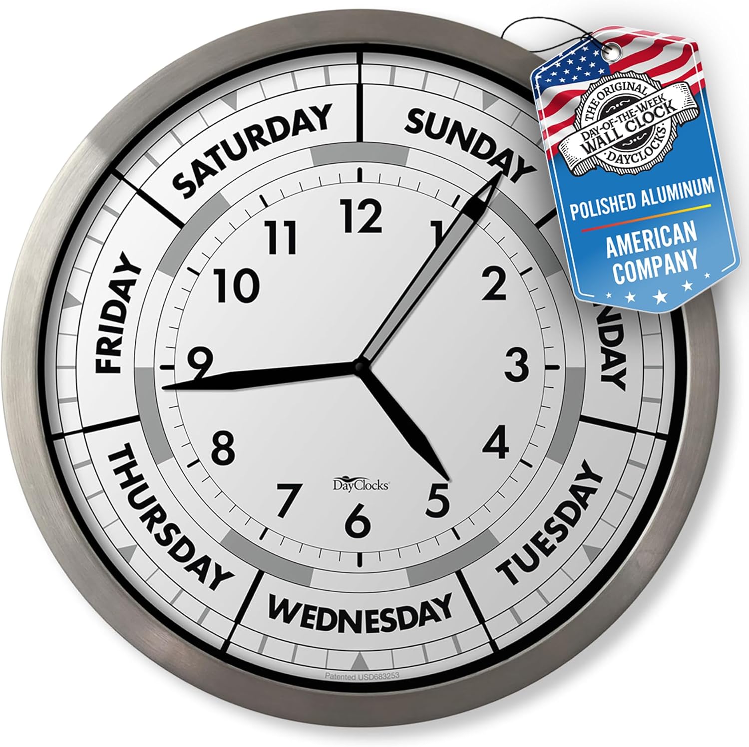Black Wall Clock — Aluminium