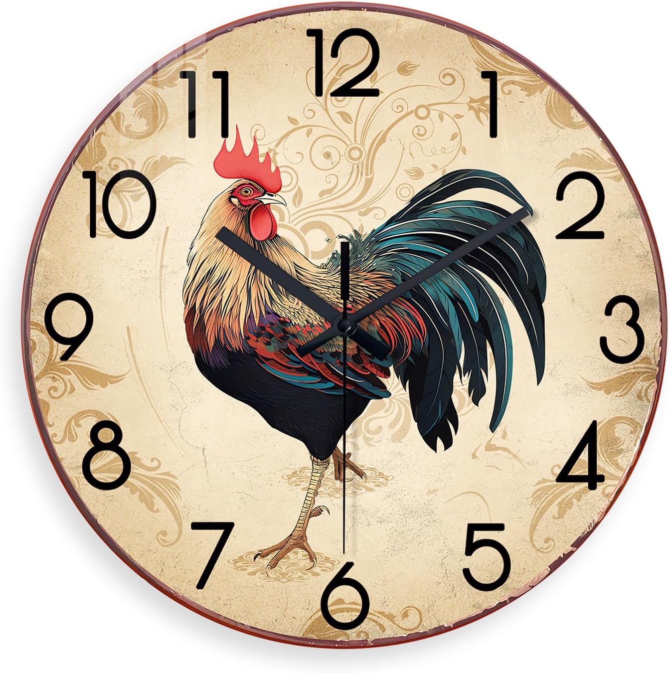 Battery Operated Farmhouse Black Wall Clock — 12" — 12 Inch